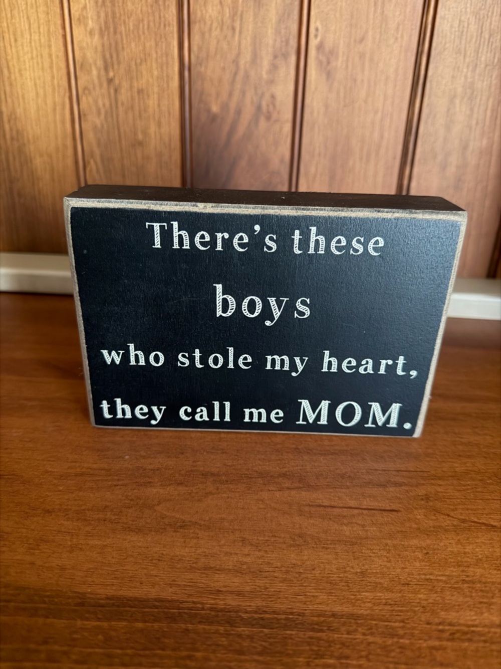 Black 'They Call Me MOM' Decorative Block Sign